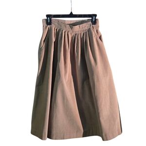 Vintage Dimensions V Corduroy Skirt Women’s Size 10 Beige High Waist A-Line